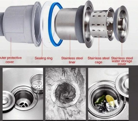 Кухонная мойка Roxen Vespa 60х50 правая, с коландером и дозатором, сатин 560230-60R