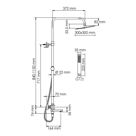 A199.118.103.010.CH Thermo Душевой комплект WasserKRAFT с термостатическим смесителем