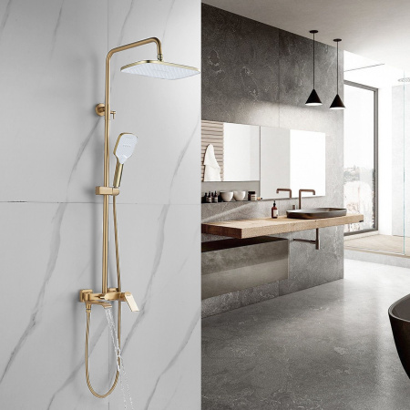 Душевая система Shevanik S4136G, золотой сатин