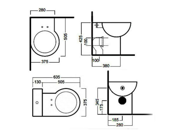 Унитаз угловой приставной Hatria YOU&ME YXZ601