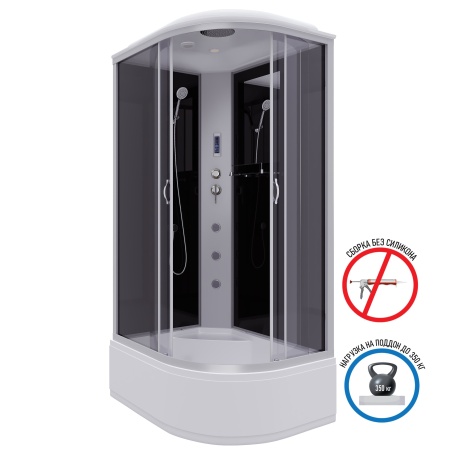 Душевая кабина Niagara Classic NG-2510-14LF 120х80х215, высокий поддон 40 см, стекло тонированное