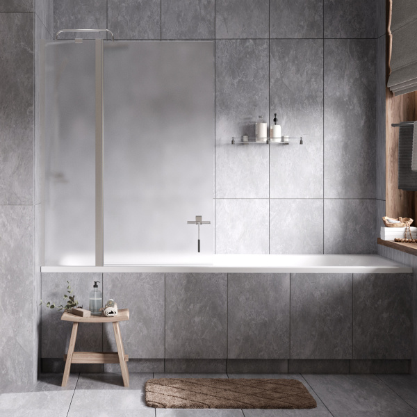 Стеклянная шторка на ванну WasserKRAFT Berkel 48P02-110L Matt glass Fixed