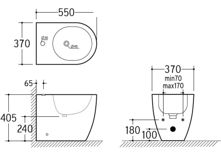 Напольное биде RoxenBath Antares 610185-00
