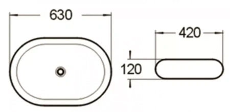 Раковина керамическая (накладная)  SantiLine SL-1035