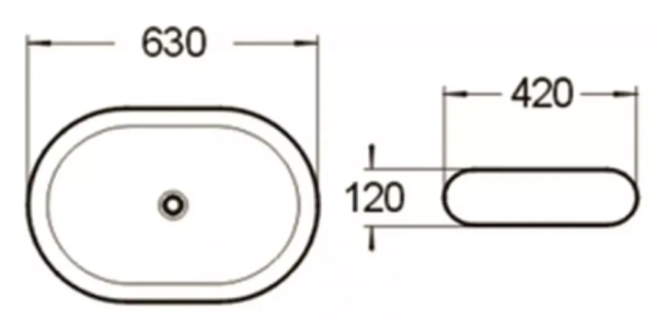 Раковина керамическая (накладная)  SantiLine SL-1035