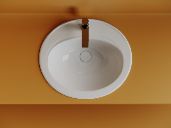 Раковина встраиваемая сверху Ceramicanova Звезда (Sun) с отверстием слива - перелива овальной формы 565x495x200 мм цвет белый арт. CN6079