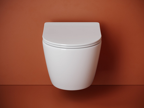 Подвесной унитаз Ceramicanova UNO безободковый, смыв Торнадо, с крепежом для полностью скрытого монтажа, ультратонким сидением с функцией быстрого снятия и крышкой с функцией плавного закрытия, цвет белый CN11001T