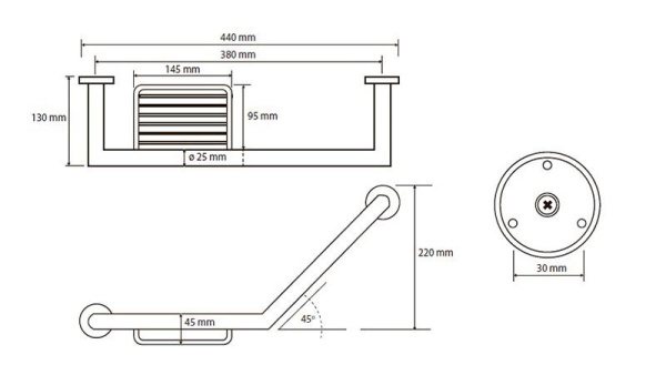 Поручень Bemeta Omega 104307631 (44 см, с мыльницей)
