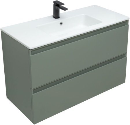 Тумба с раковиной Allen Brau Eclipse 100 1.E1003.CGM олива матовый