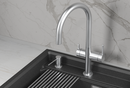 Смеситель для кухни Granula Kitchen Space 8274 нержавеющая сталь, подключение к фильтру