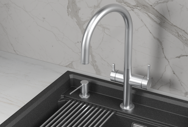 Смеситель для кухни Granula Kitchen Space 8274 нержавеющая сталь, подключение к фильтру