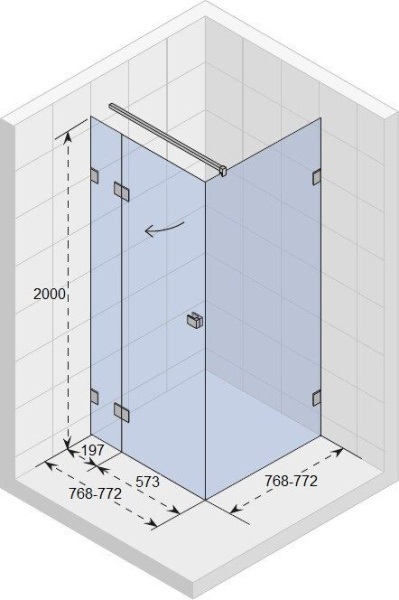 Душевой уголок Riho SZ Scandic NXT X203 80х80 L GX00042B1 черный