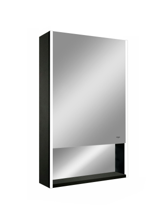 Зеркальный шкаф для ванной 50х80см черный Reflexion Box Black с регулируемой LED подсветкой RF2419BL