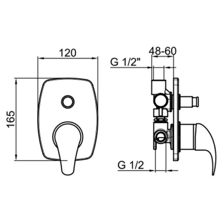 Смеситель для ванны с душем Webert Sax SX860101015