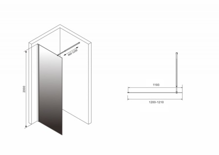 Душевая перегородка ABBER Immer Offen AG69121BD