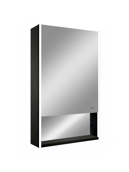 Зеркальный шкаф для ванной 50х80см черный Reflexion Box Black с регулируемой LED подсветкой RF2419BL