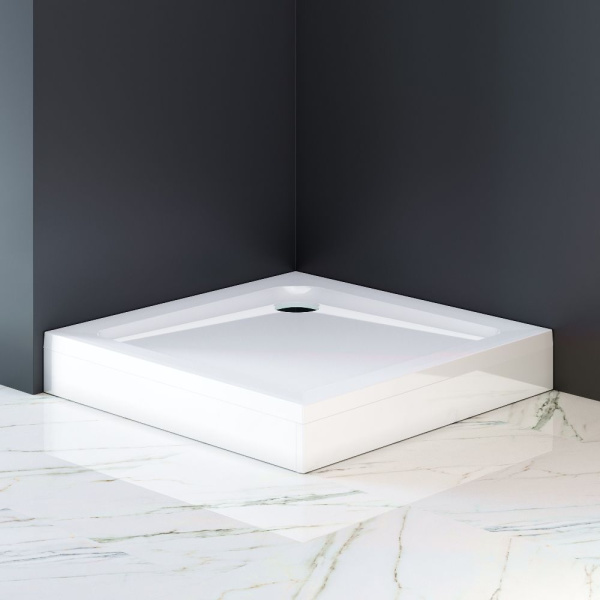 W90T-403-090W Gem Душевой поддон AM.PM квадратный, 90х90 с сифоном, белый