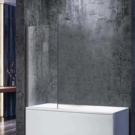 Шторка на ванну Veconi Palau PL-84GR, 900x1500, графит брашинг, стекло прозрачное