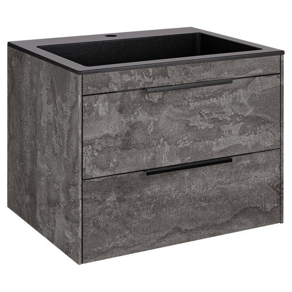 Тумба под раковину Vincea Chiara 2D 600 подвесная, 2 выкатных ящика soft-close, G.Stone