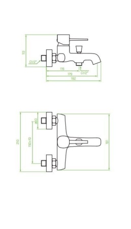 Смеситель для ванны Laveo Pola BAP_G10D золото
