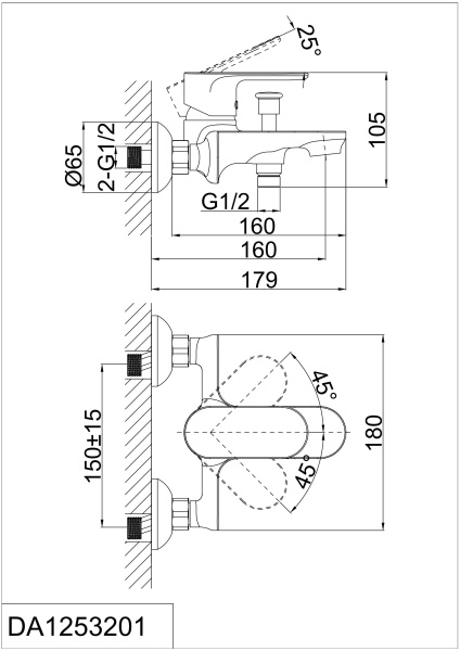 Смеситель для ванны D&K Bayern Purer DA1253201