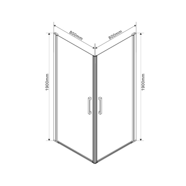 Душевой уголок Vincea Orta VSS-1O8080CL, 800*800, хром, стекло прозрачное
