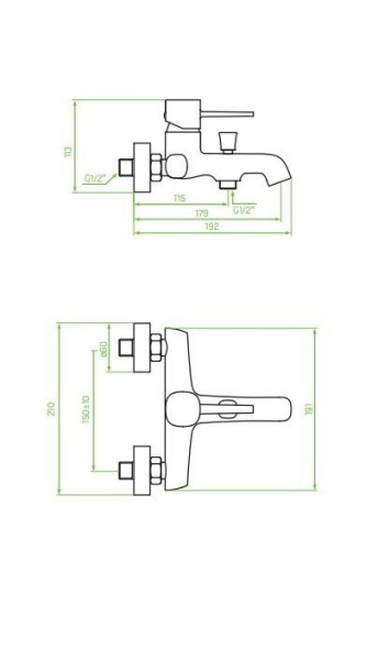 Смеситель для ванны Laveo Pola BAP_G10D золото