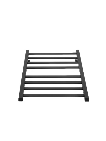 Полотенцесушитель водяной ARIANO Моко 100х53 черный матовый, 8 перекладин, американки угловые квадратные 1/2'х3/4' в комплекте