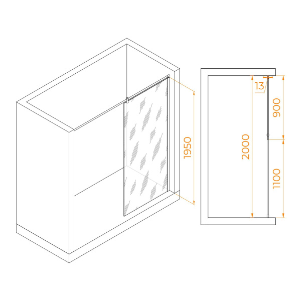 Душевая перегородка RGW WA-034 900