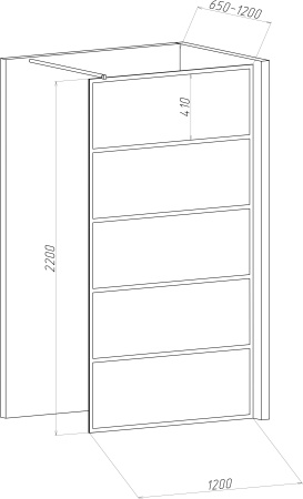 Душевая перегородка STWORKI Кронборг LOFT-GW- 120х220 120 см, профиль черный матовый