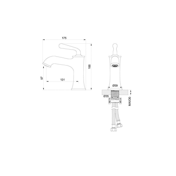 Смеситель для раковины WONZON & WOGHAND, Хром (WW-88139008-CR)