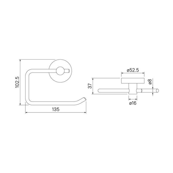 Держатель для туалетной бумаги без крышки IDDIS Sena сплав металлов SENSS00i43