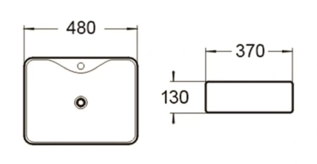 Раковина керамическая (накладная)  SantiLine SL-1011