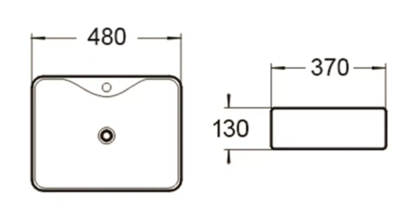 Раковина керамическая (накладная)  SantiLine SL-1011