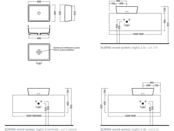 Раковина накладная Hatria HAPPY HOUR A0Y1VH02