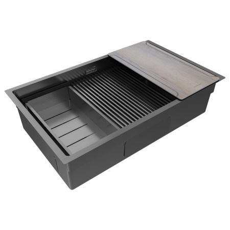 Мойка нерж. сталь NEXT-MULTI SINK 74 UNI, PM787445-GM, вороненая сталь,740х450мм, Paulmark