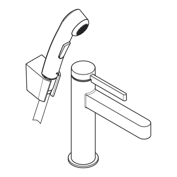 Hansgrohe Finoris Смеситель для раковины. однорычажный. 110 с набором для биде со шлангом 1.60 м черный матовый 76210670