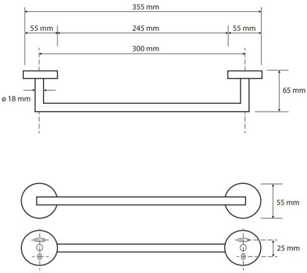 Держатель для полотенец Bemeta Dark 104204010 (35 см)