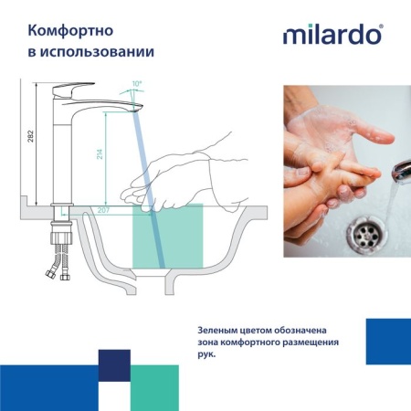 Смеситель для раковины Milardo RORWT01M01