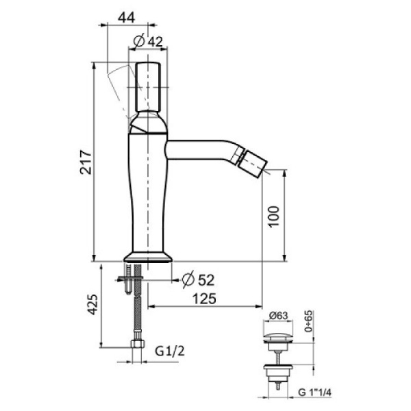 Смеситель для биде Webert Opera OA840102560, черный