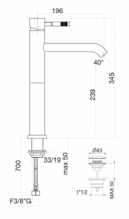 Смеситель для раковины Fiore Xenon 44CR5288