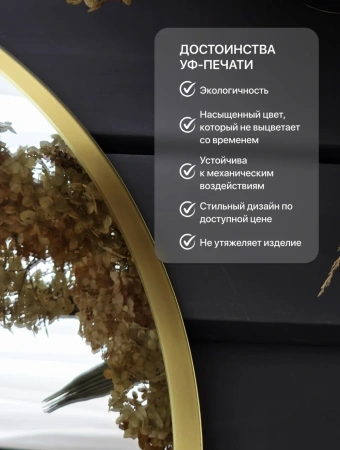 Зеркало EMZE Led Арка с подсветкой и УФ-окантовкой 50x100 (золото)