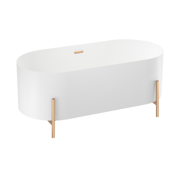 Акриловая ванна в наборе 4 в 1: отдельностоящая ванна, экран, декоративные ножки, слив-перелив Wellsee FR.Euphoria 2.0 235501004