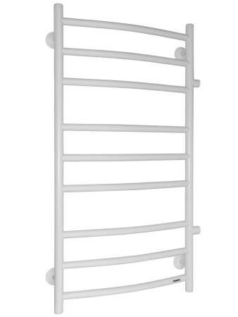 Полотенцесушитель водяной Fincopper FCB 900х500 белый RAL 9016, 9 перекладин, боковое подключение прямое 3/4'х1/2' ГШ с чашками и эксентриками