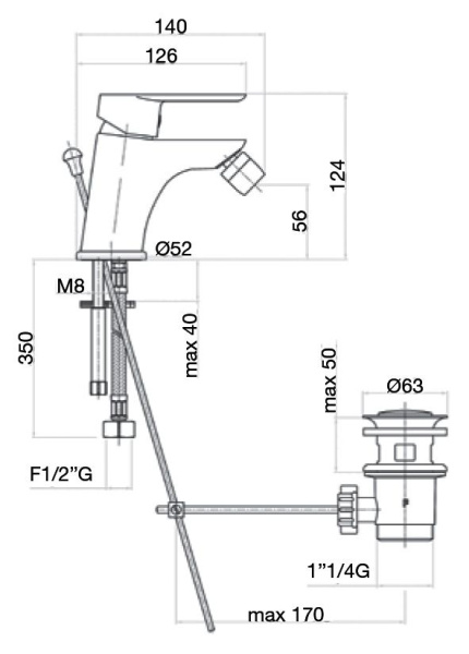 Смеситель для биде Webert Sax Evolution SE840102740, белый