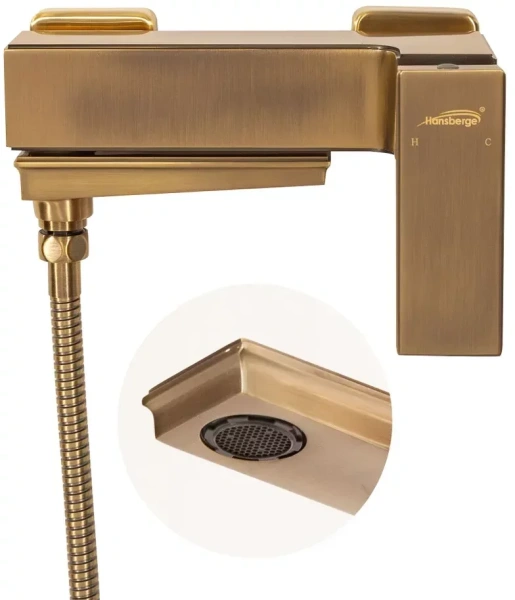 Смеситель для ванны с ручным душем Hansberge H4070 Бронза