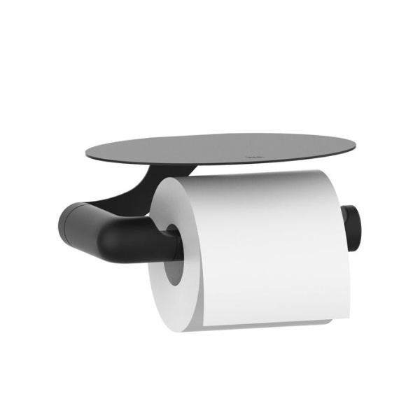 Бумагодержатель с овальной полкой IDDIS Noaчерный матовый NOABL00i43
