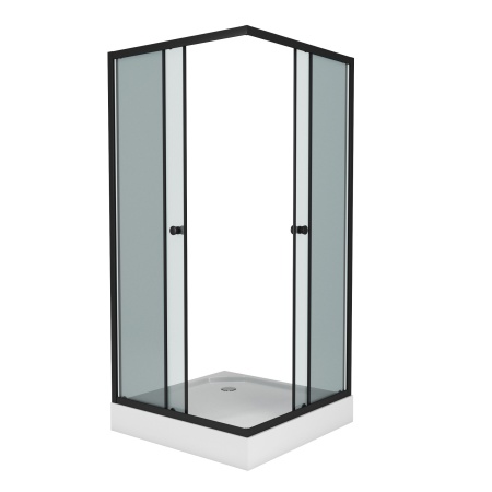 Душевой уголок Niagara Eco NG-009-14QT (90х90х195) низкий поддон(13см),черный,стекло тонированное,