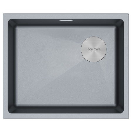 Мойка LUMI 55UNI-SKEW, IT-GRANIT, LU55SK-GRM, серый металлик, 555х440, Paulmark
