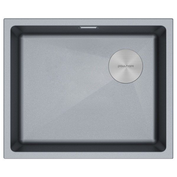Мойка LUMI 55UNI-SKEW, IT-GRANIT, LU55SK-GRM, серый металлик, 555х440, Paulmark